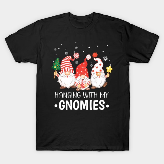 Hanging With My Gnomies Funny Gnome Christmas Matching Family T-Shirt by Charaf Eddine